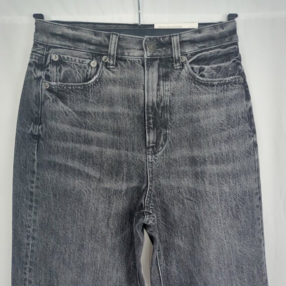 American Eagle Black Baggy Jeans 0 High Rise NWT - Picture 4 of 12